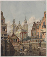 X 066
<br/>
Stadsgezicht met sluis en ophaalbrug
<br/>
<em>Prins, Johannes Huibert (1757-1806)</em>